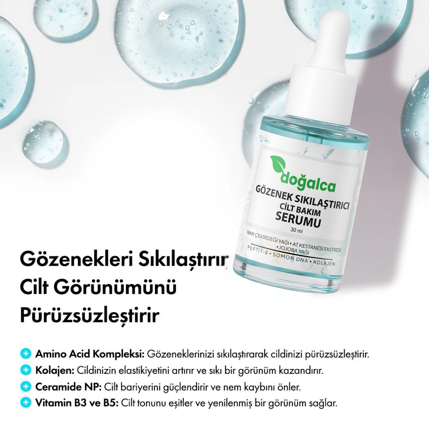 Nar Çekirdeği Yağlı Canlandırıcı, Nemlendirici ve Gözenek Sıkılaştırıcı Yüz Serumu 30 ml