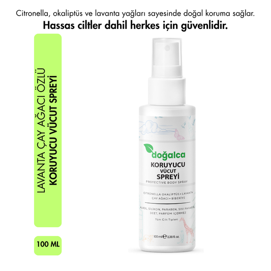%100 Doğal Koruyucu ve Kovucu Sprey Losyon Bitkisel Tüm Vücut İçin Seyahat Tatil Boy 100ml