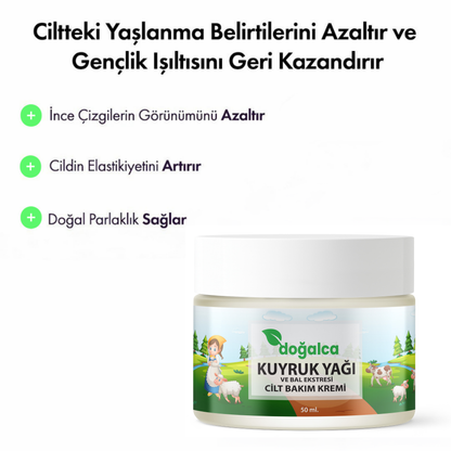 Kırışıklık Giderici Doğal Botoks Kremi | Kuyruk Yağı & Bal Özlü 50 ml