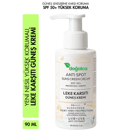 Doğalca - Spf 50+ Yüksek Korumalı Yoğun Leke Karşıtı Nemlendirici Güneş Kremi, 90ml