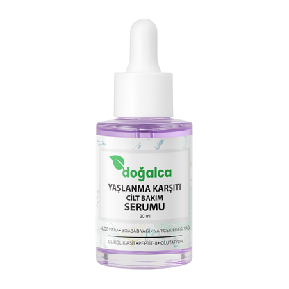 Aleovera & Peptit Yaşlanma, Kaz Ayakları & Kırışıklık Karşıtı Yüz Serumu 30 ml