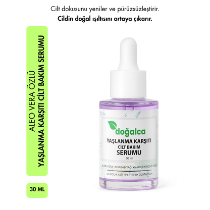 Aleovera & Peptit Yaşlanma, Kaz Ayakları & Kırışıklık Karşıtı Yüz Serumu 30 ml